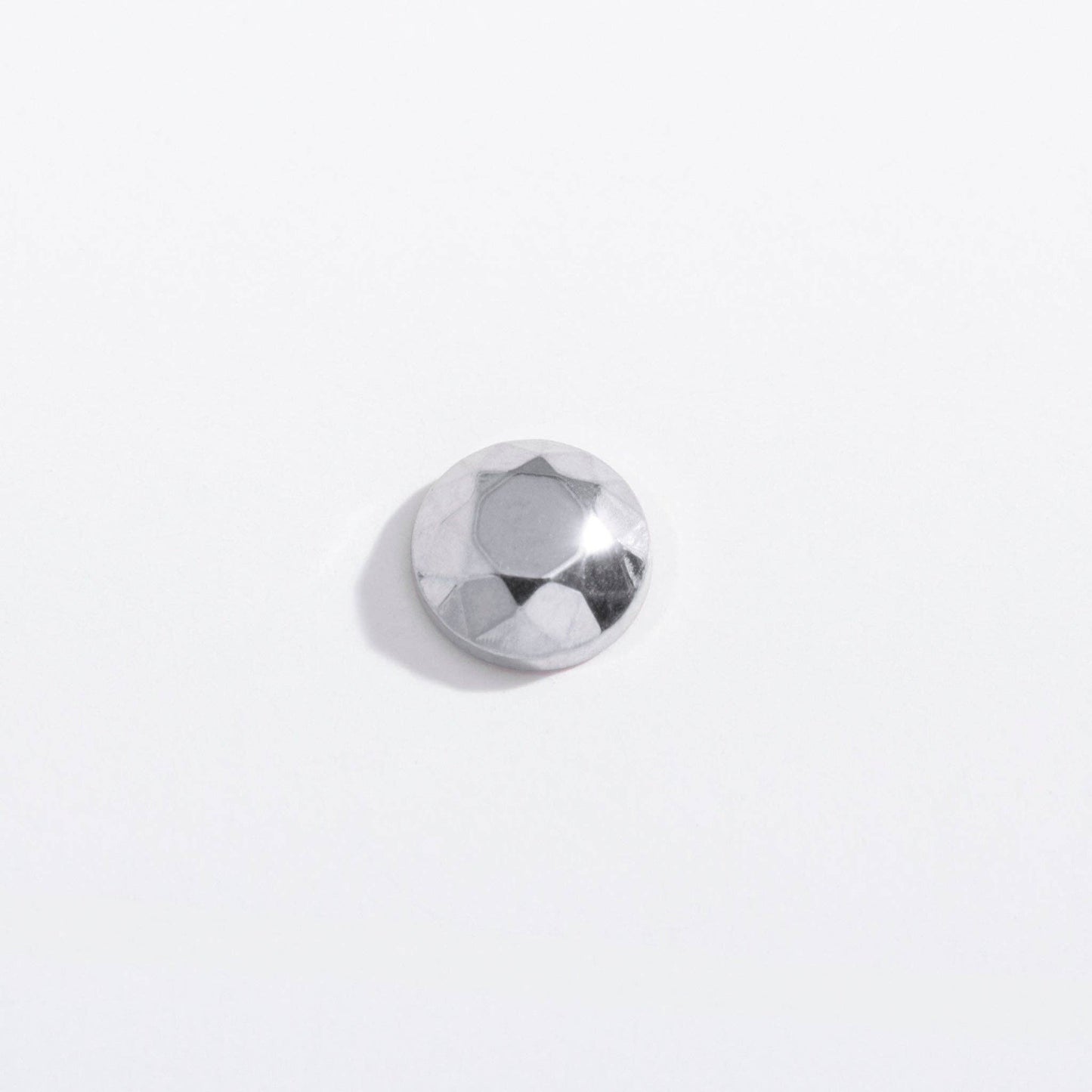 14k Gold PVD or Titanium Faceted Circle Flat Back Studs