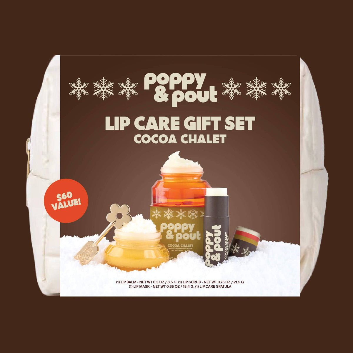 Puffer Bag Gift Set, Retro Ski, Cocoa Chalet, Limited Edition,