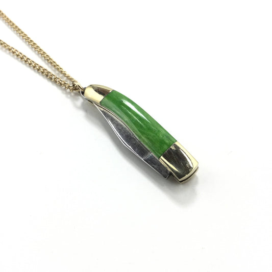 Green Pocket Knife Necklace