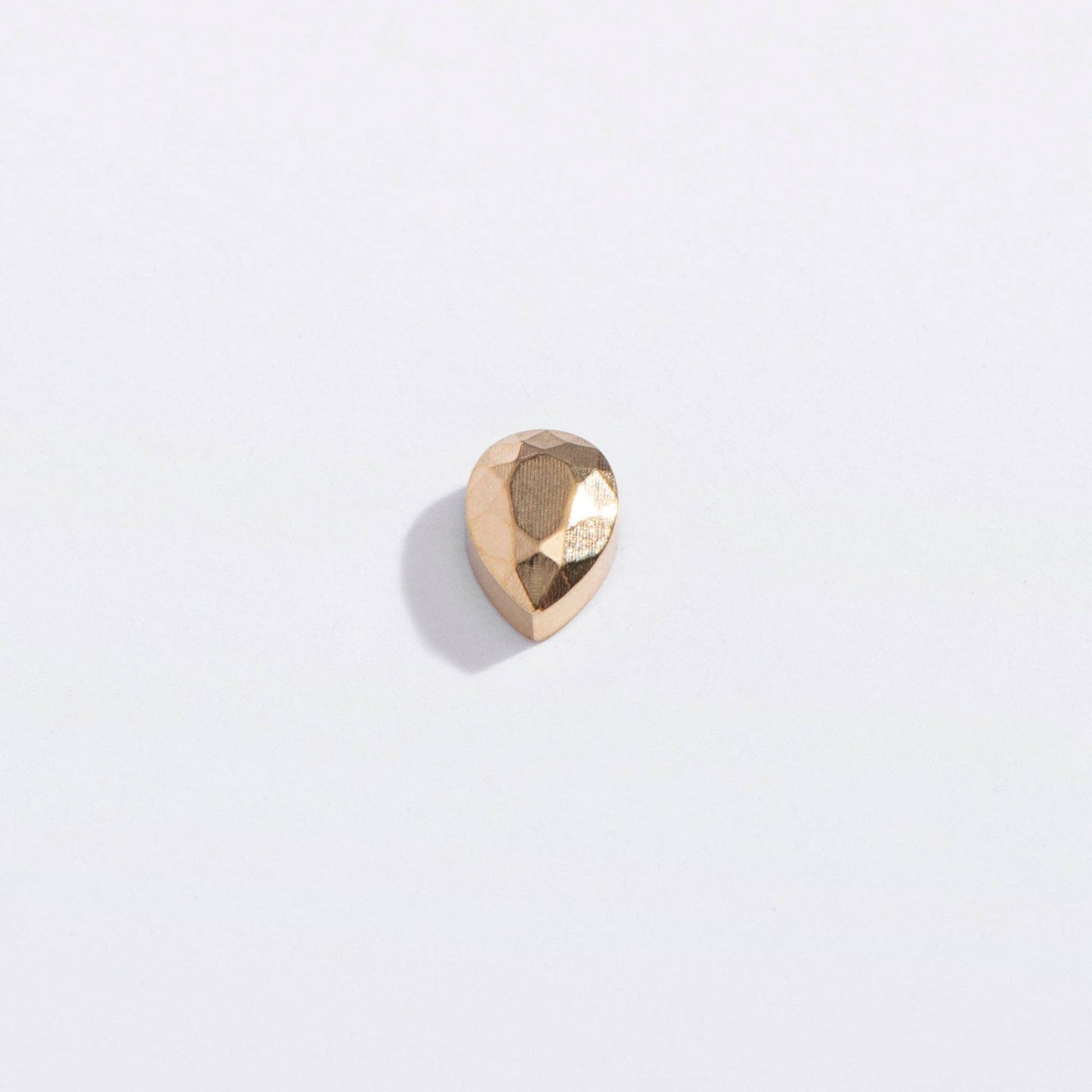 14k Gold PVD or Titanium Faceted Teardrop Flat Back Studs