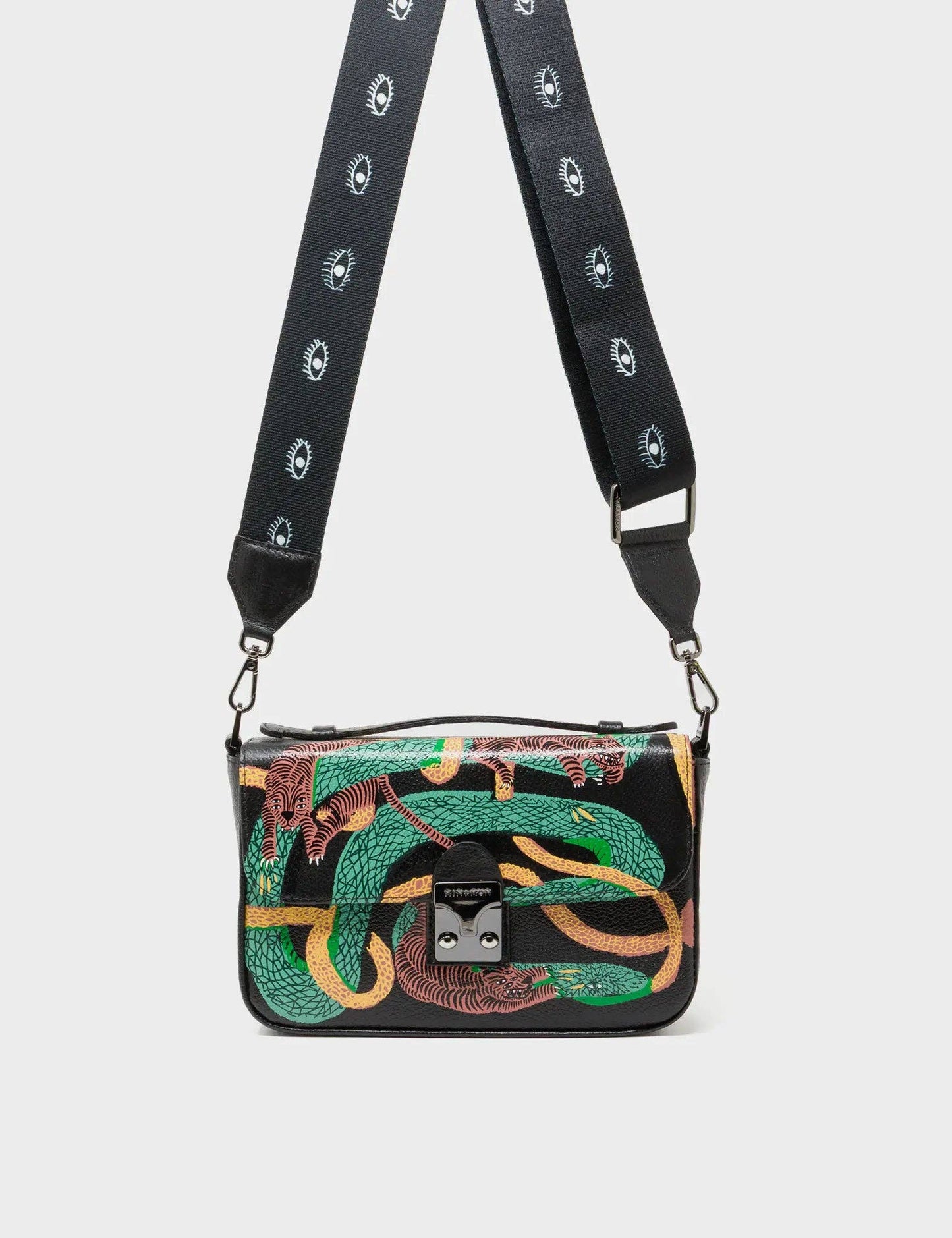 Amantis Black Leather Crossbody Mini Handbag - Tangle Tales Design