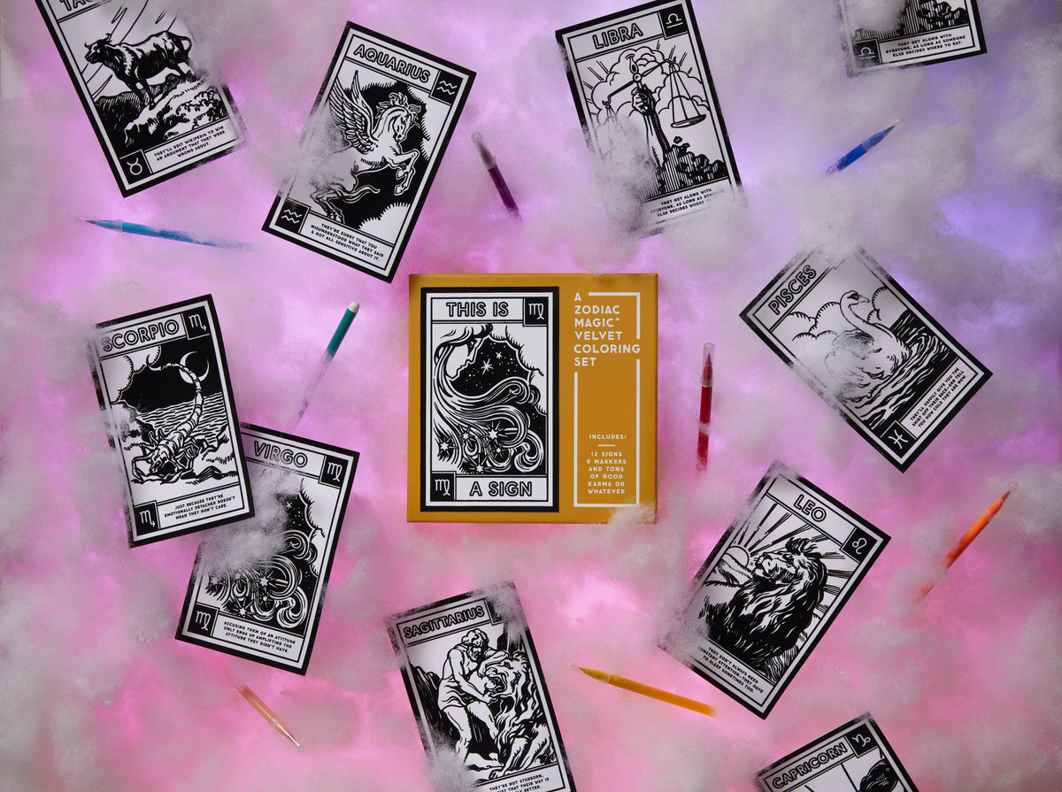 Brass Monkey This Is A Sign Magic Velvet Zodiac Coloring Set