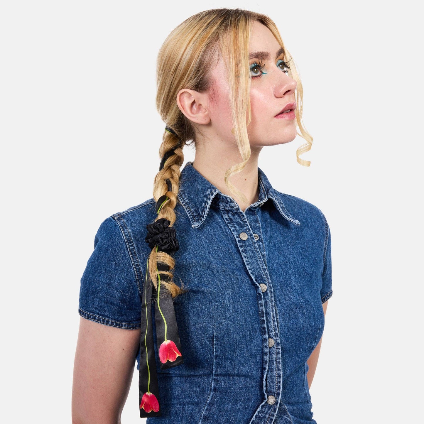 Silk Tie Scrunchie in Tulip