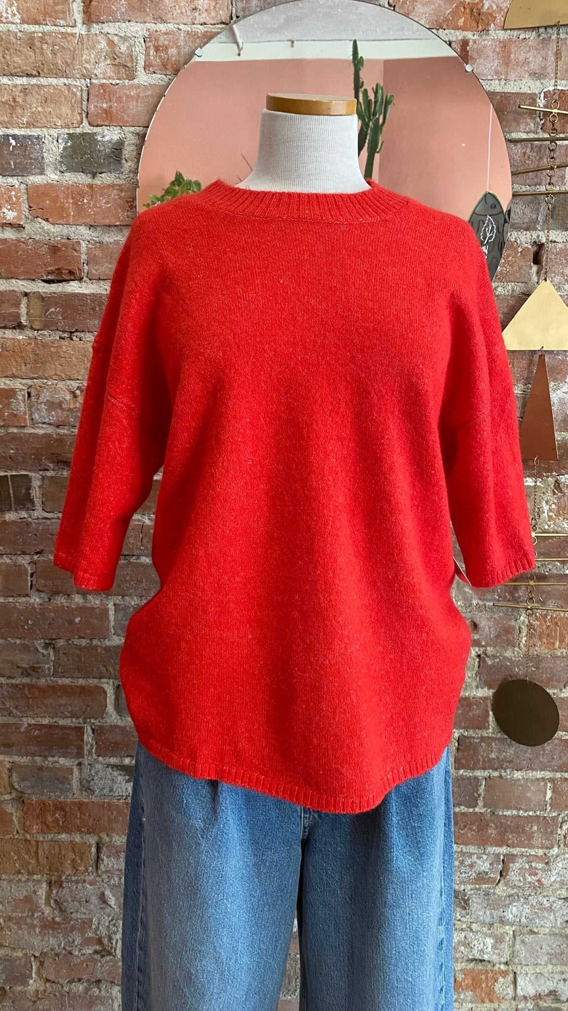 Margot Sweater Tee in Cherry Pop Melange - Tsuru