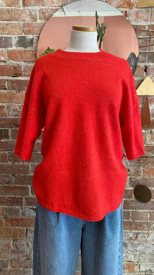 Margot Sweater Tee in Cherry Pop Melange - Tsuru