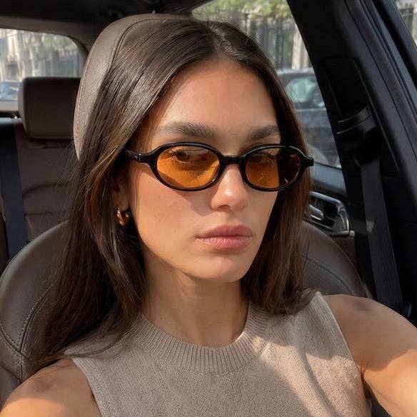 Vinyl - Retro Polarized Oval Sunglasses for Women & Men Green