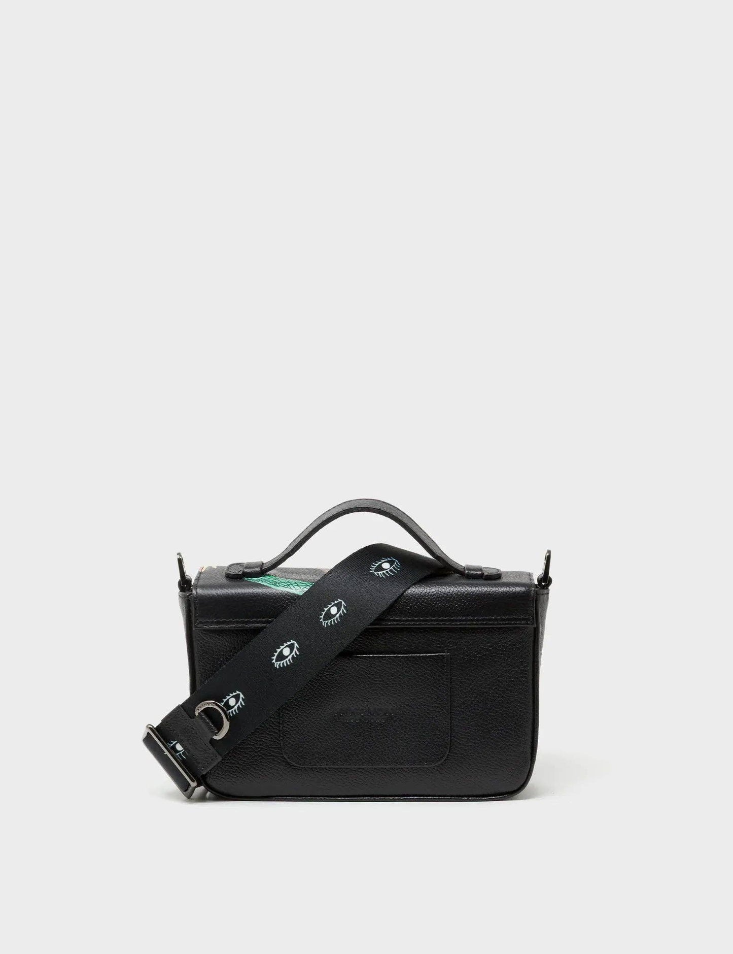 Amantis Black Leather Crossbody Mini Handbag - Tangle Tales Design