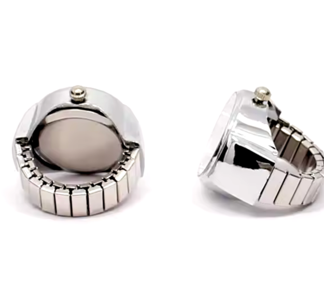 Watch Ring- Stainless Steel- Quartz Stretch Ring- Gift Box