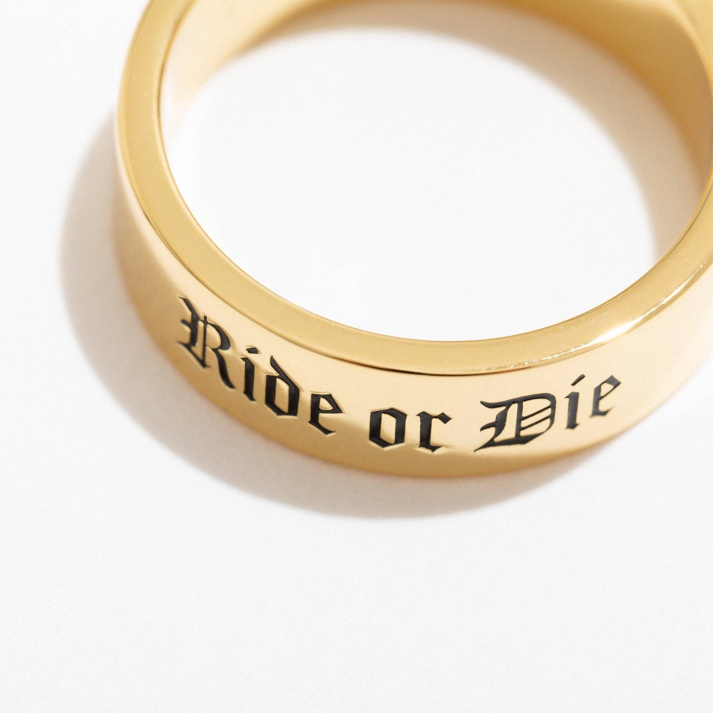 14K Gold Plated Ride or Die Eternity Band Ring