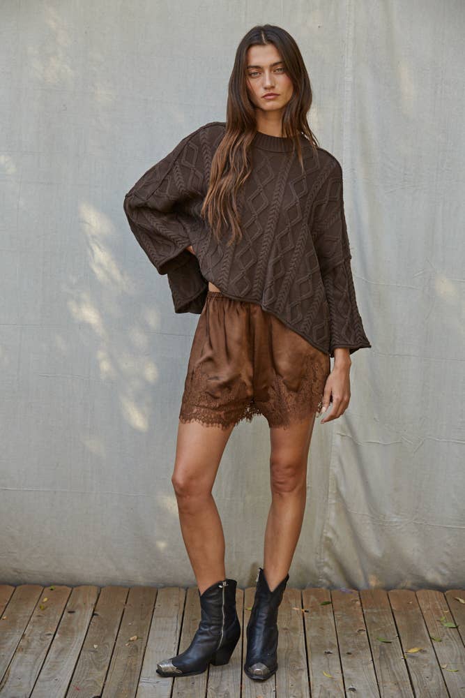 Shorts with Lace Detail