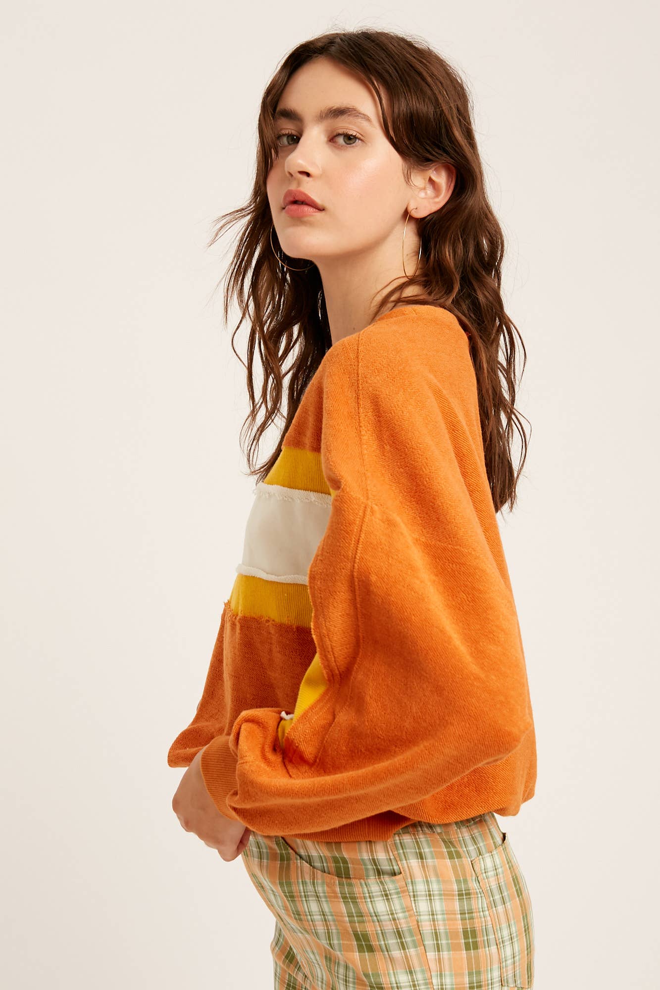 Colorblock Striped Knit Pullover
