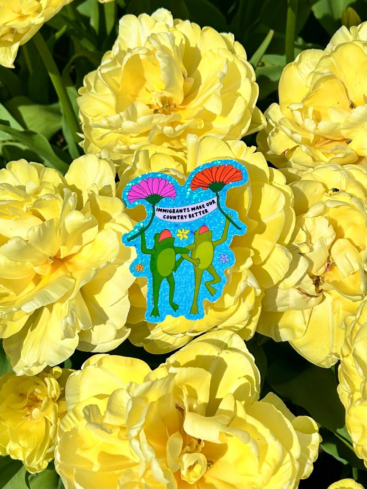 Immigrants Make Our Country Better Glitter Sticker