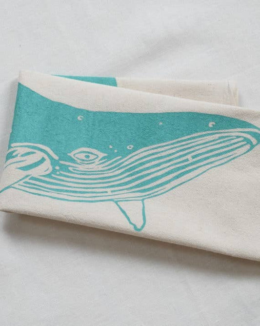 Whale Tea Towel (Mint Green)