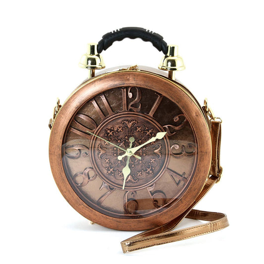 Antique Clock Bag- Fun Working Clock Steam Punk Accessories