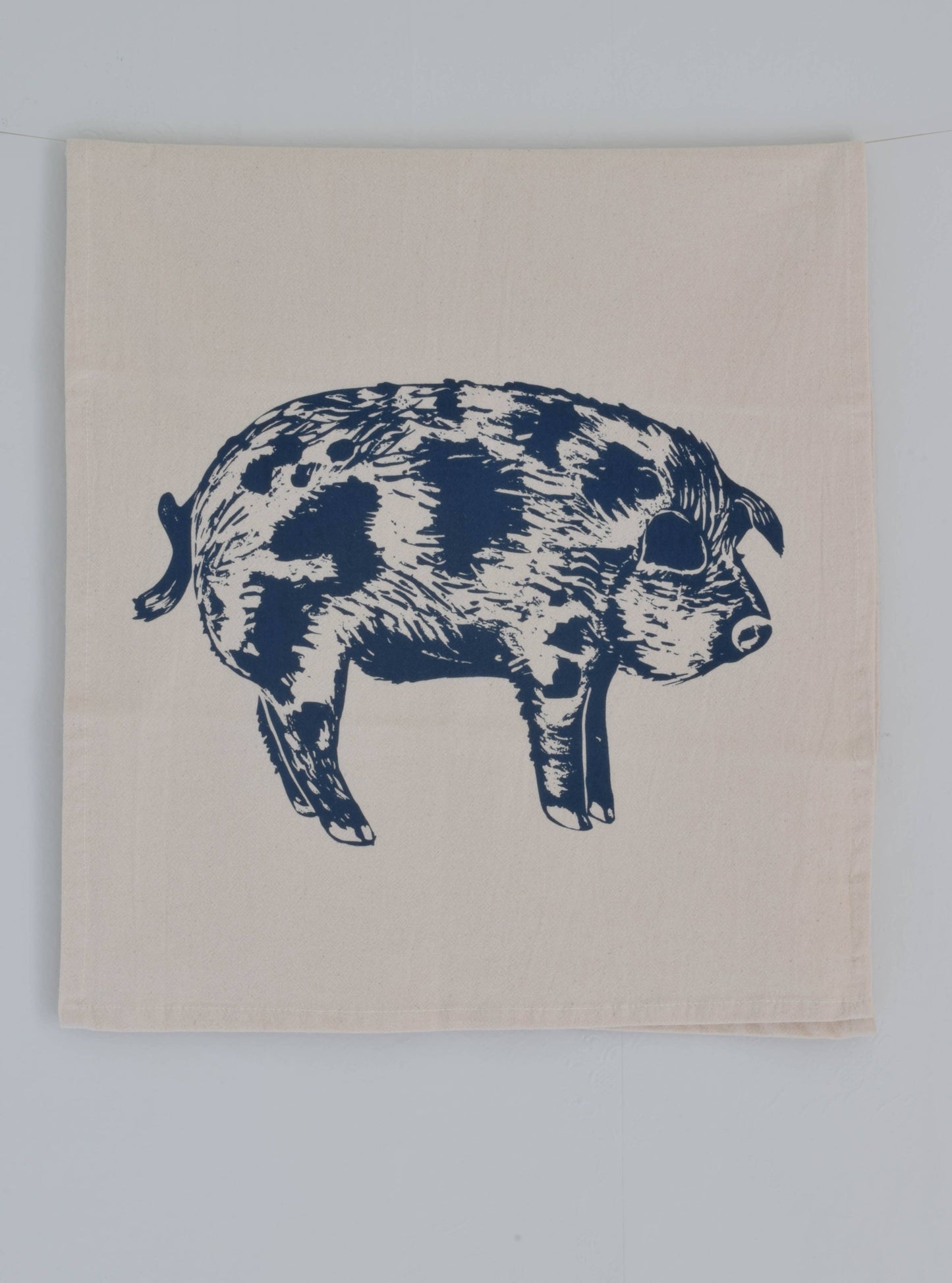 Pig Tea Towel (Navy Blue)