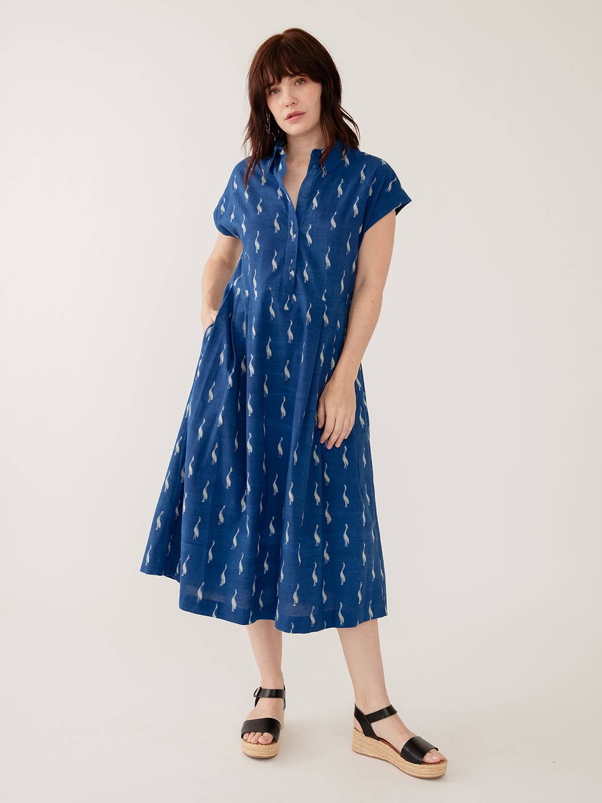 Emily Dress Indigo Goose