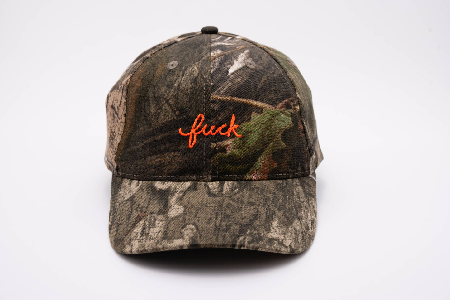 Camo Fuck Script 100% Cotton Baseball Hat