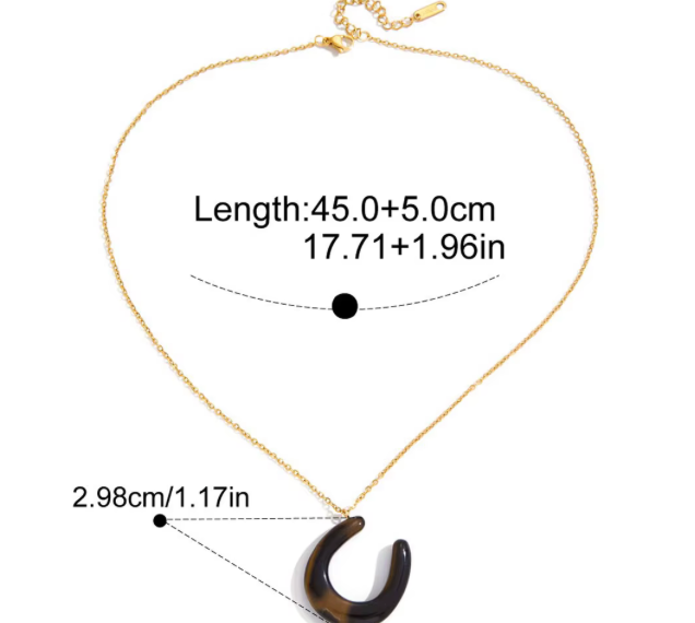 Testis-Gemstone Horse Shoe- Lucky Necklace