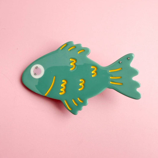 Green Fish Alligator Hair Clip
