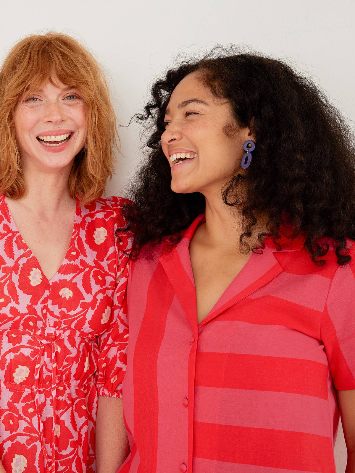 Camp Shirt Pink Red Linen Cotton