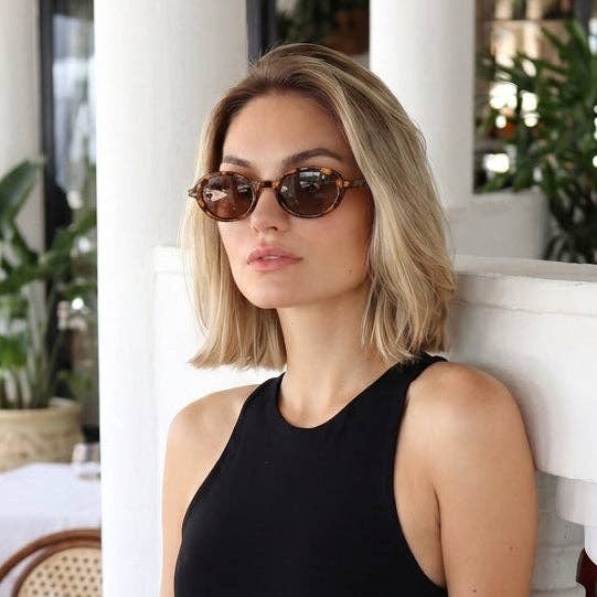 Vinyl - Retro Polarized Oval Sunglasses for Women & Men Green