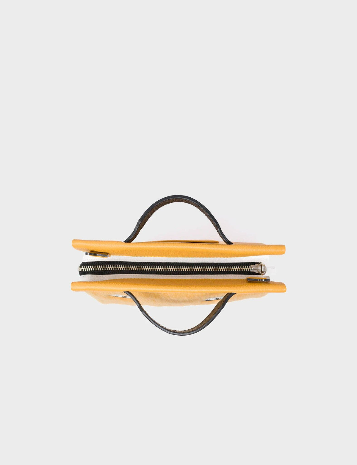 Vali Crossbody Small Golden And Black Leather Bag - Eyes Applique Adjustable Handle