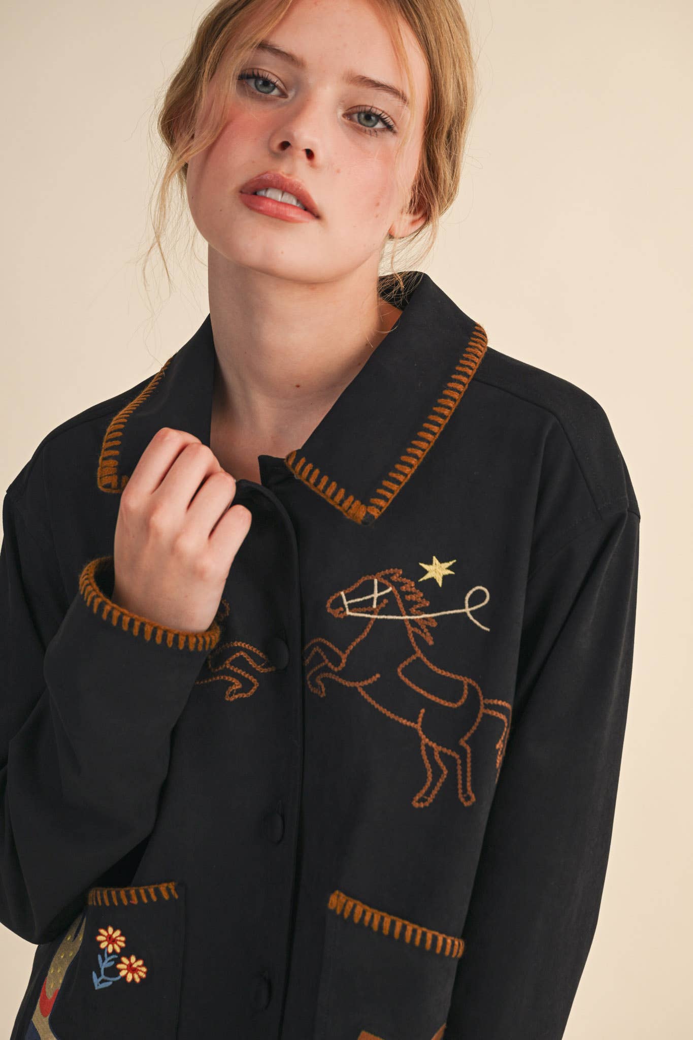 Western Embroidery Suede Jacket