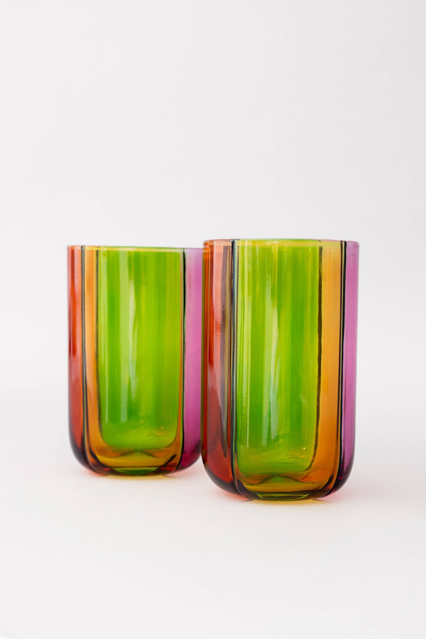 High Ball Glasses, Colorblock