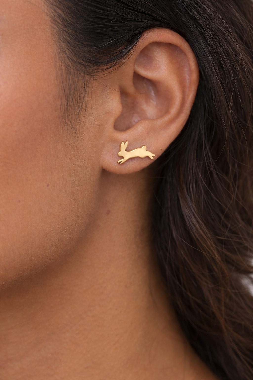 Fortune Bunny Studs - 18K Gold Plated