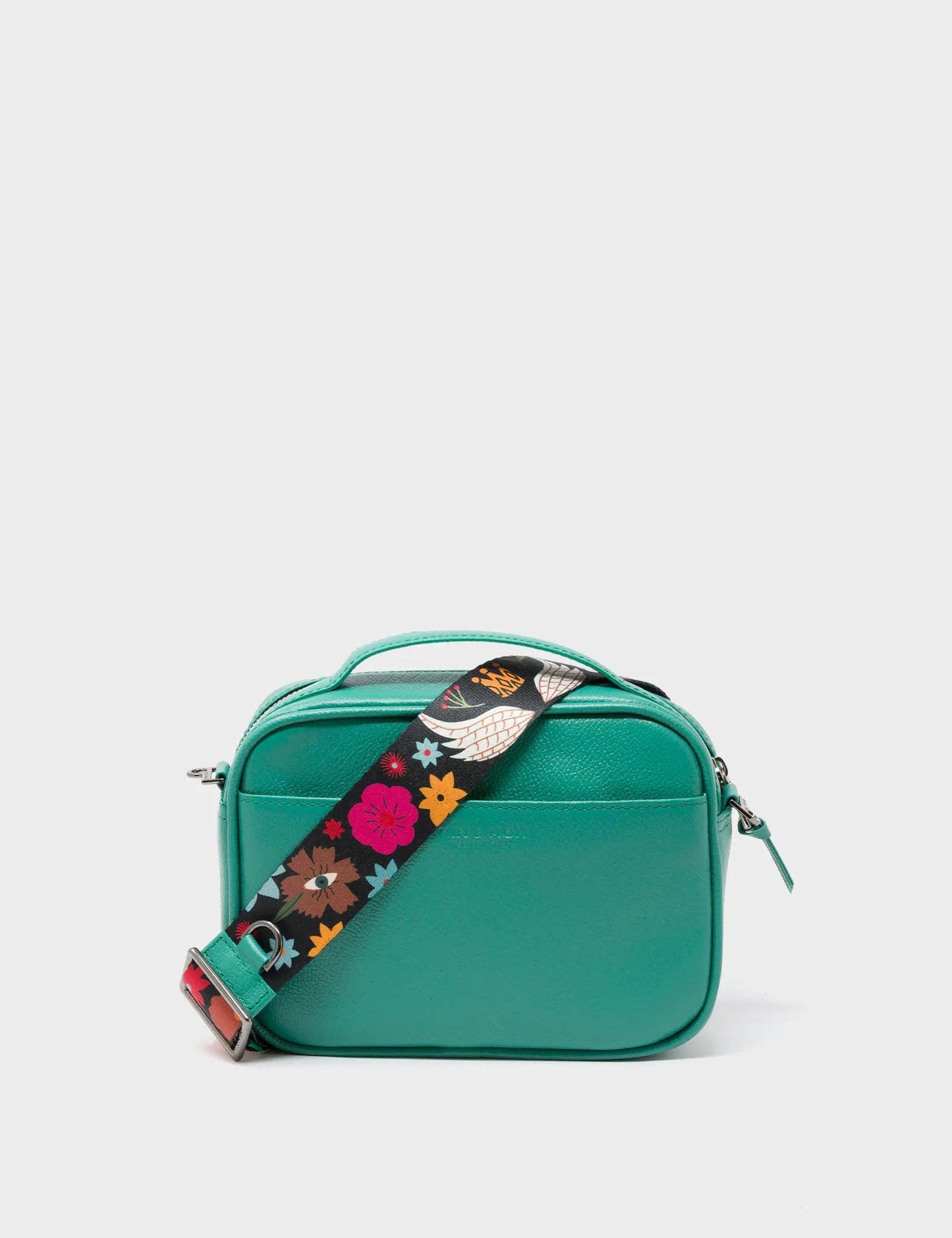 Verto Deep Green Leather Crossbody Bag - Happy Tiger Embroidery