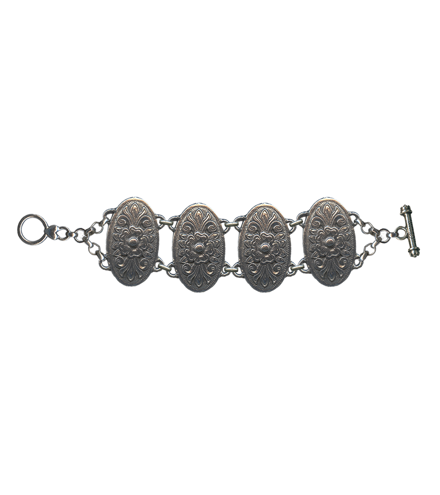 Floral Pewter Concho Bracelet