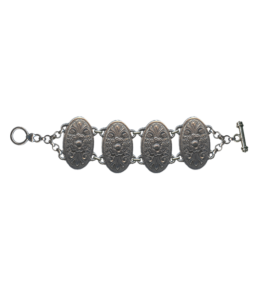 Floral Pewter Concho Bracelet