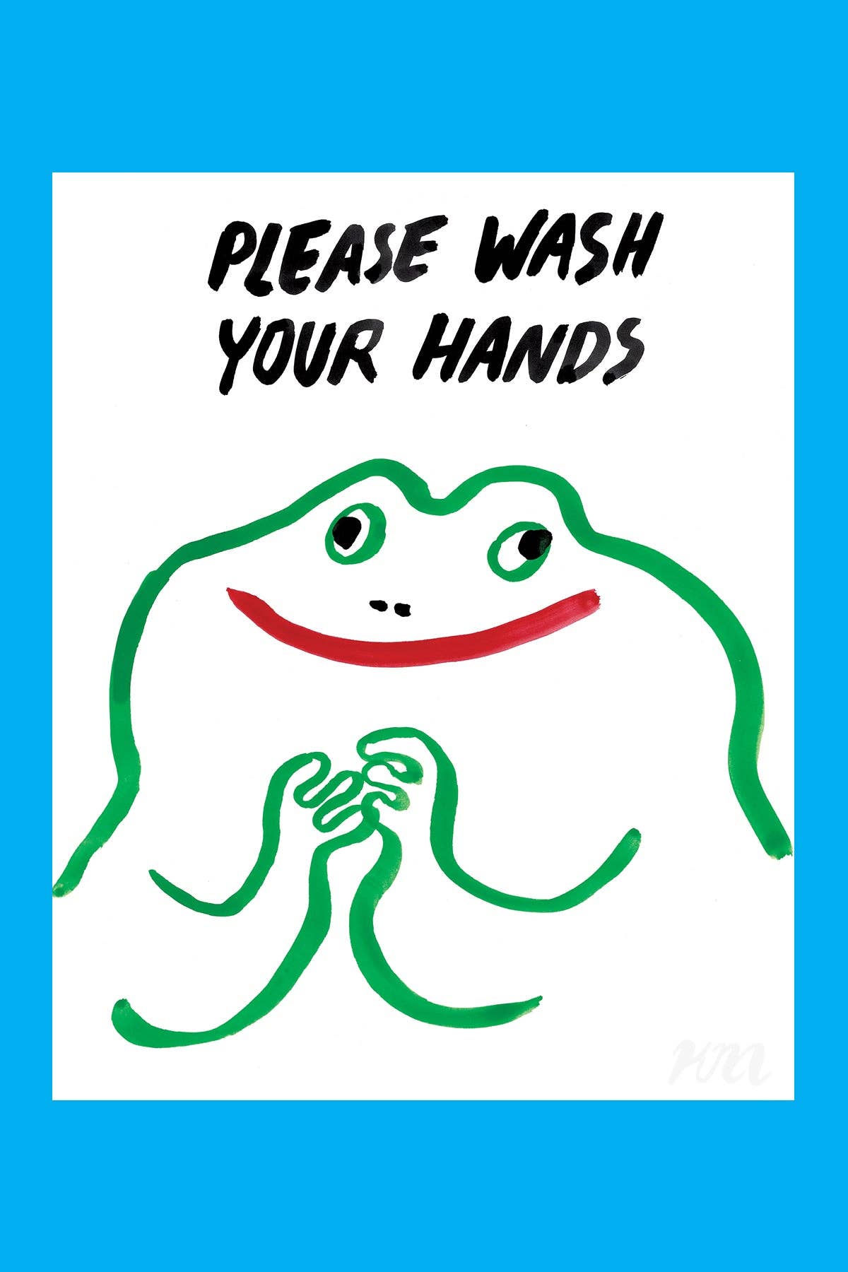Please Wash Your Hands Frog Print