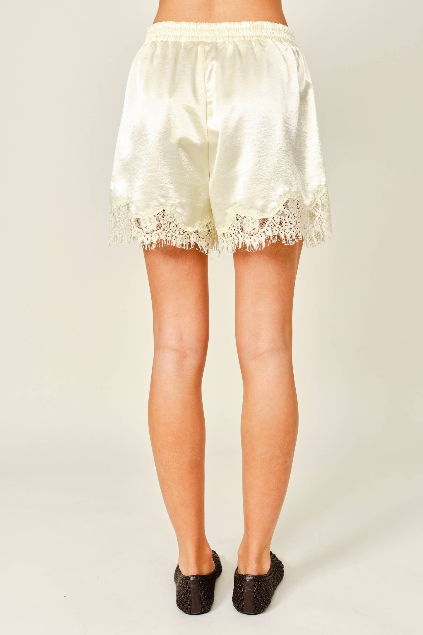 SATIN LACE SHORTS