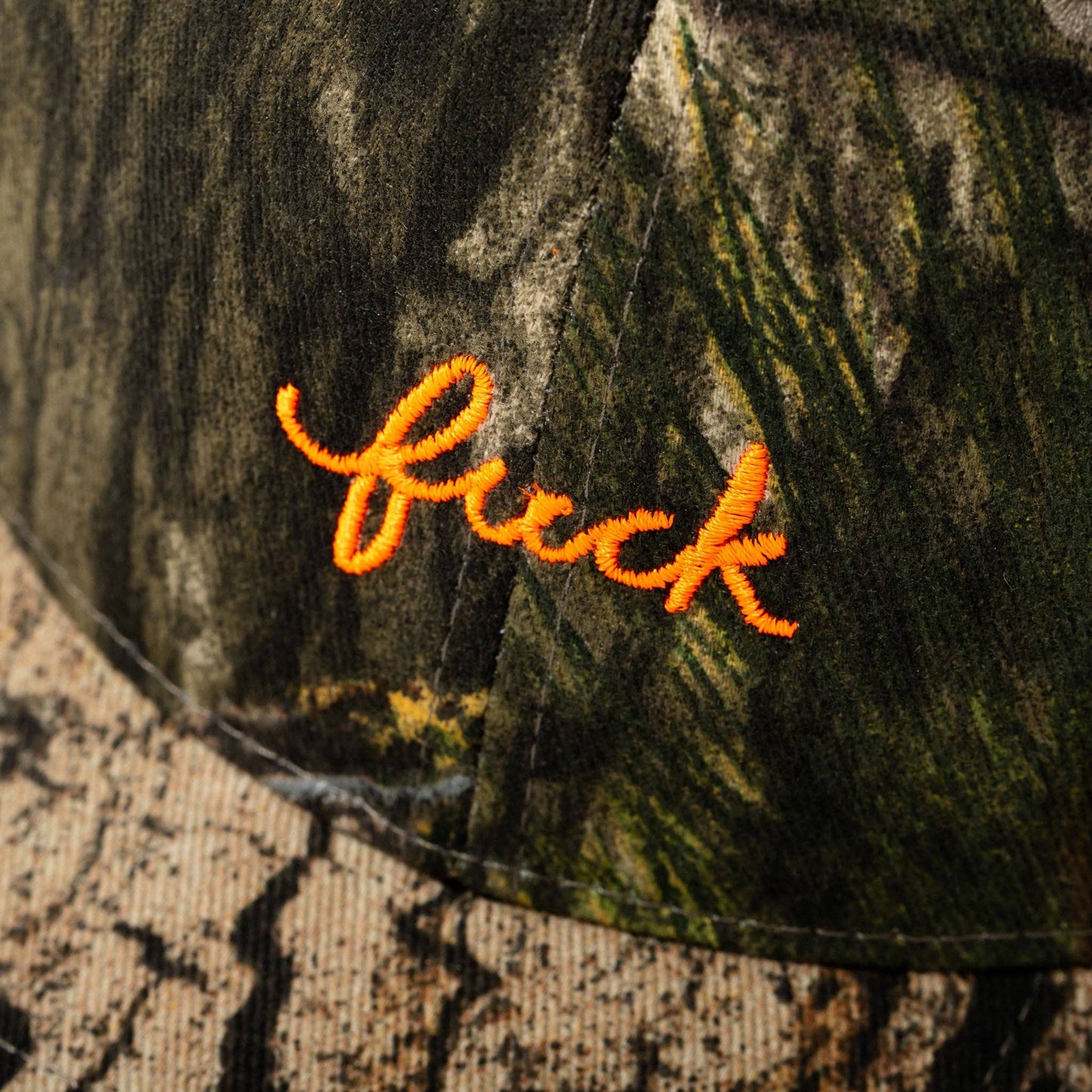 Camo Fuck Script 100% Cotton Baseball Hat