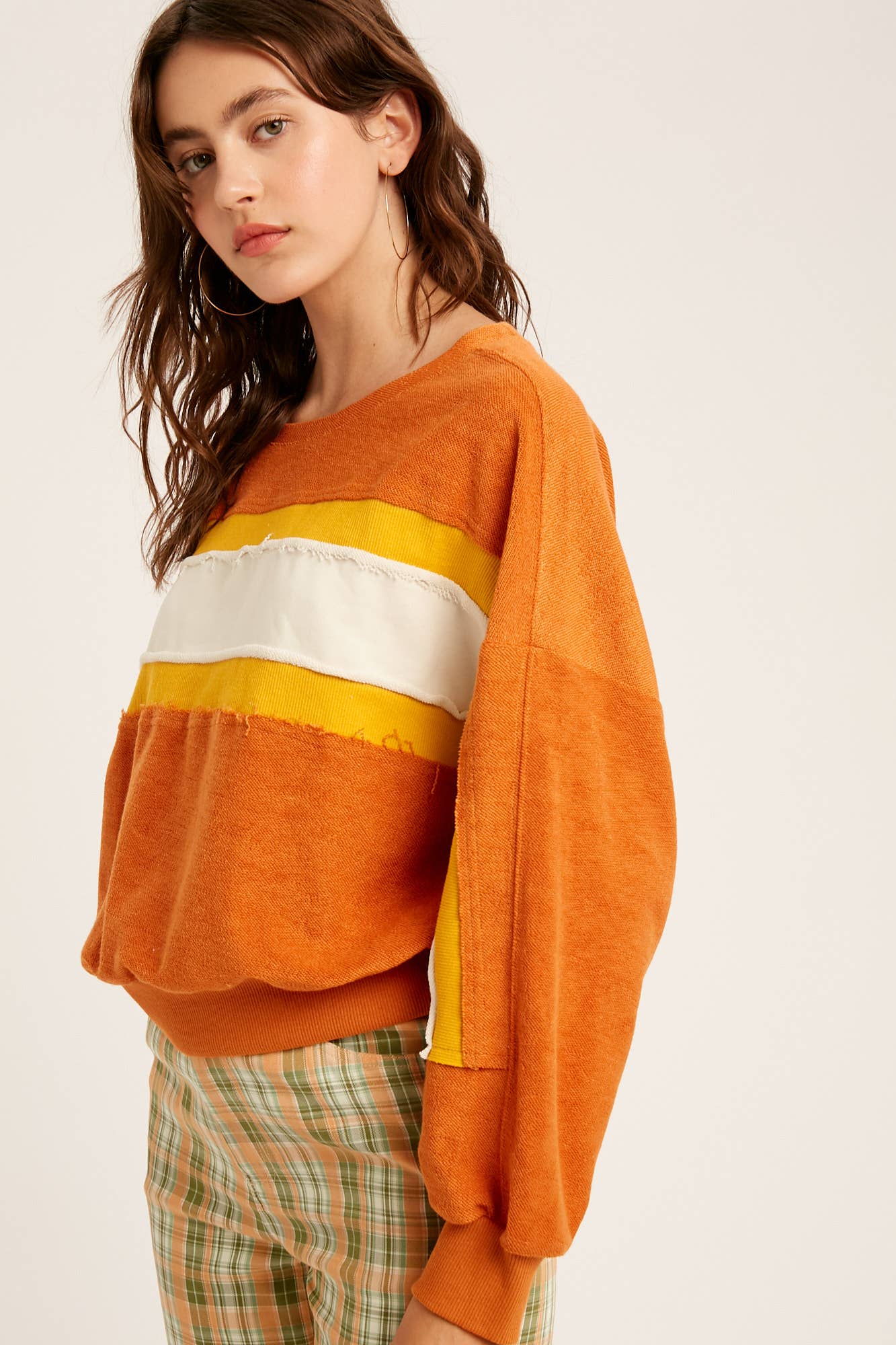 Colorblock Striped Knit Pullover