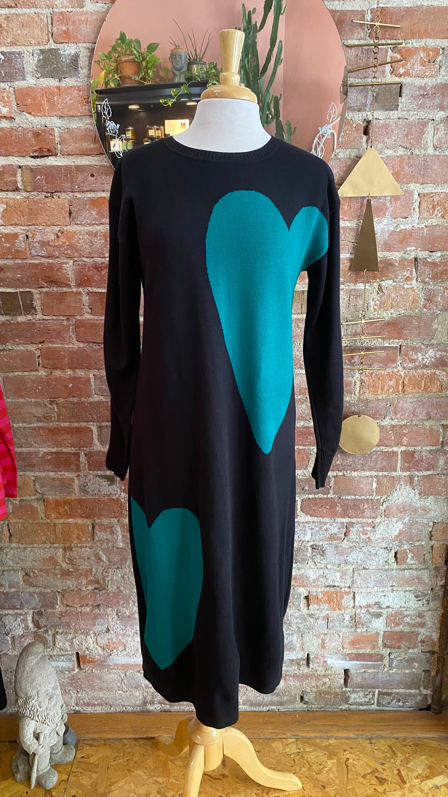 Super Green Heart Midi Dress