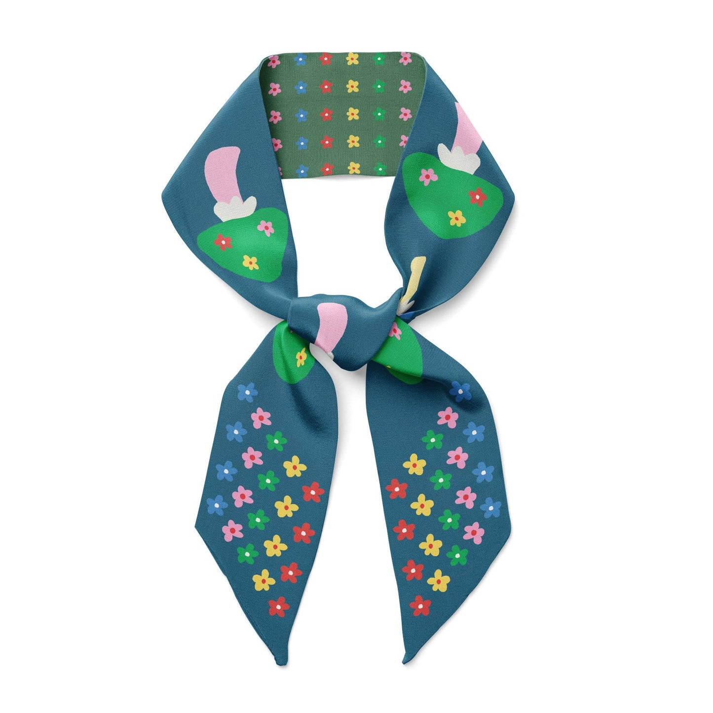 Mushroom Floral Twilly Ribbon Scarf