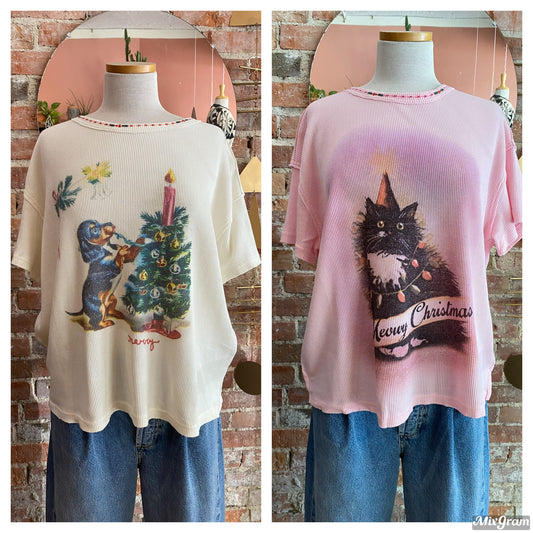 Merry Meowy Tee - Tsuru