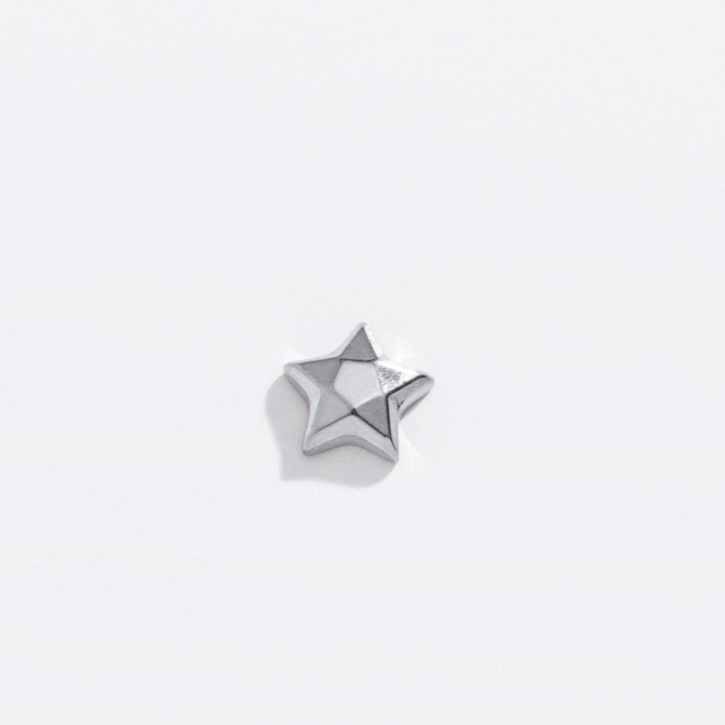 14k Gold PVD or Titanium Faceted Star Flat Back Studs
