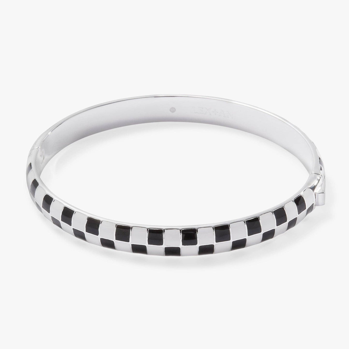 Black & White Checker Hinge Bangle