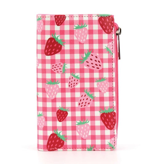 Strawberry Gingham Wallet - Tsuru