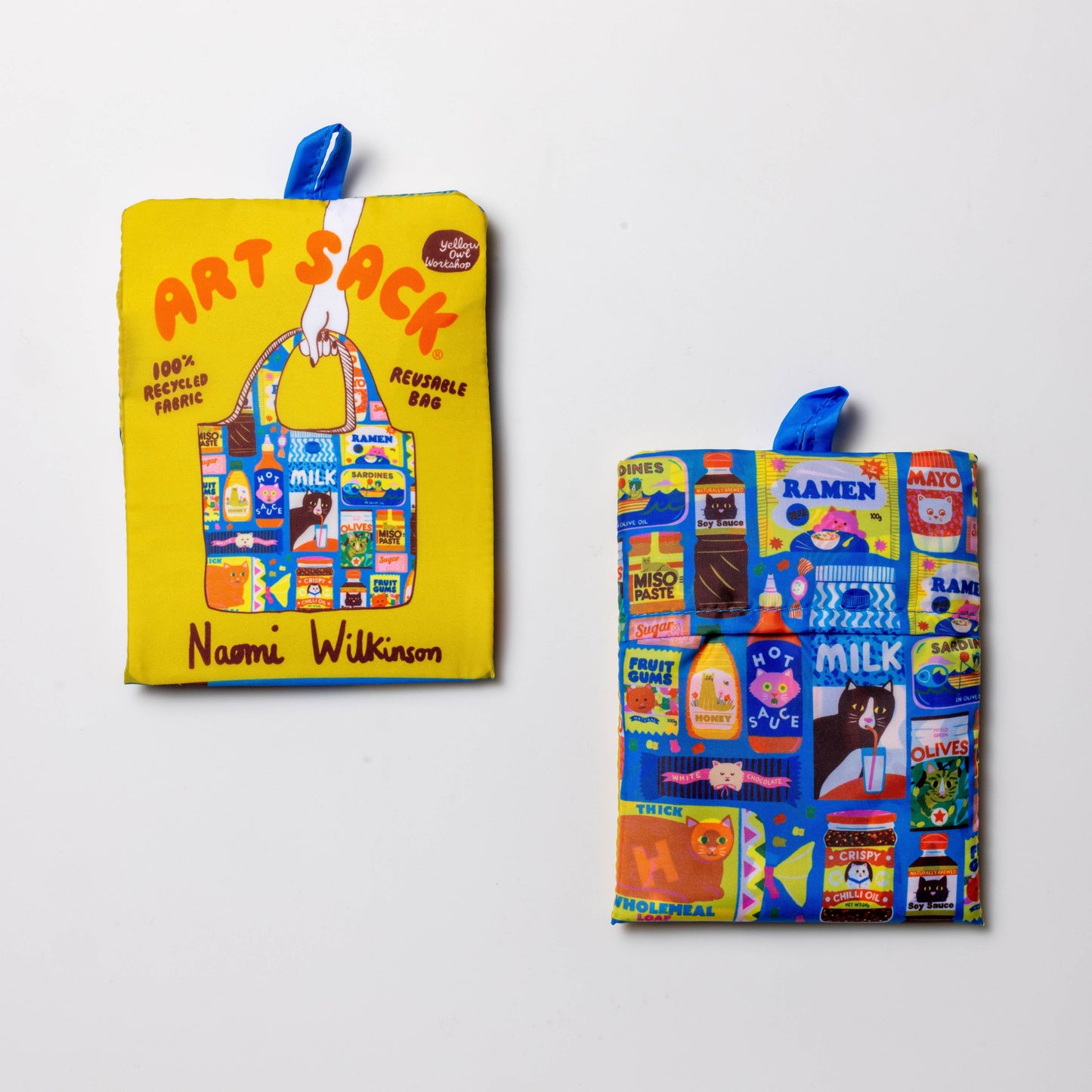 Kawaii Cat Food Art Sack® by Naomi Wilkinson