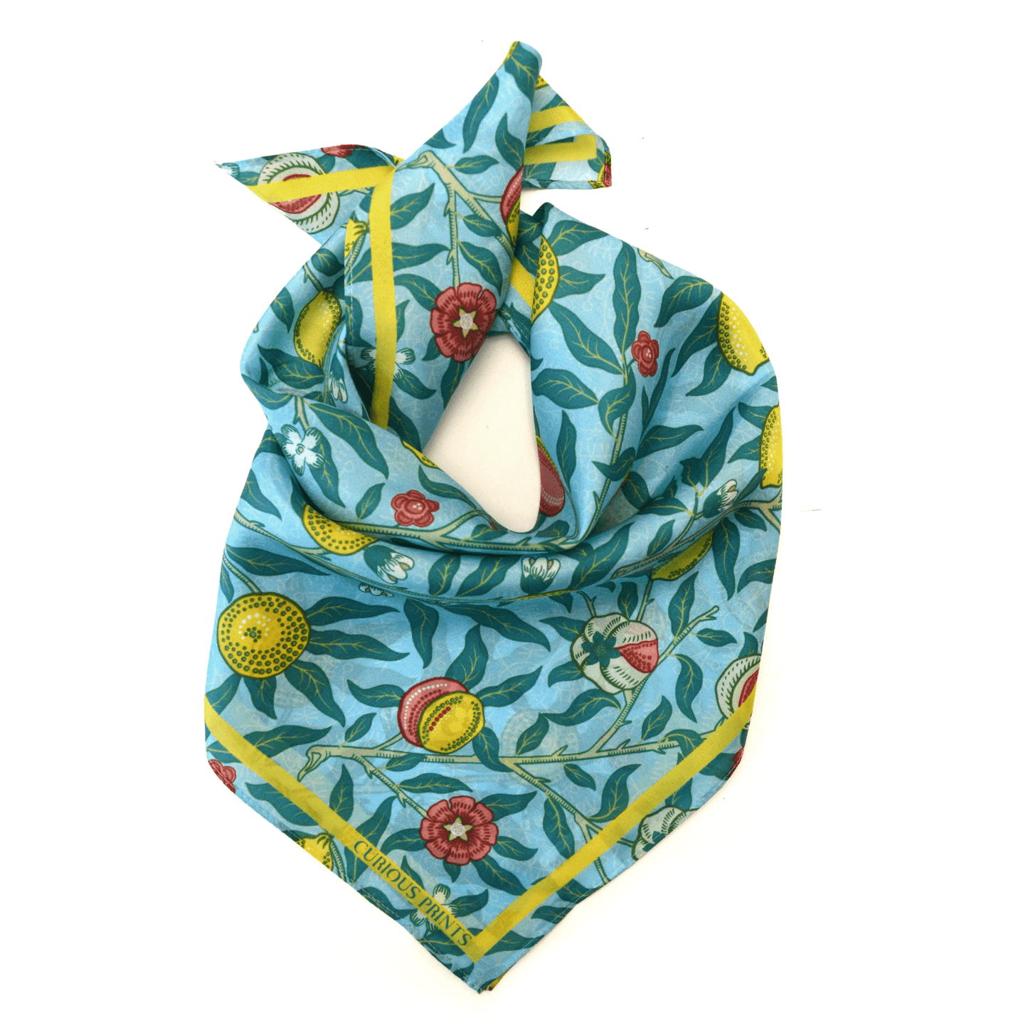 100% Silk Scarf William Morris Summer Fruit Bandana Tapestry - Tsuru