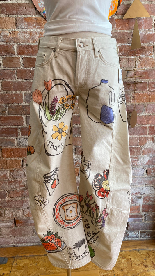 Fable Low Rise Printed Jean in Tofu Combo