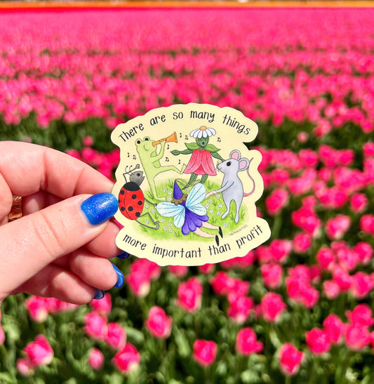 More Important Than Profits Sticker