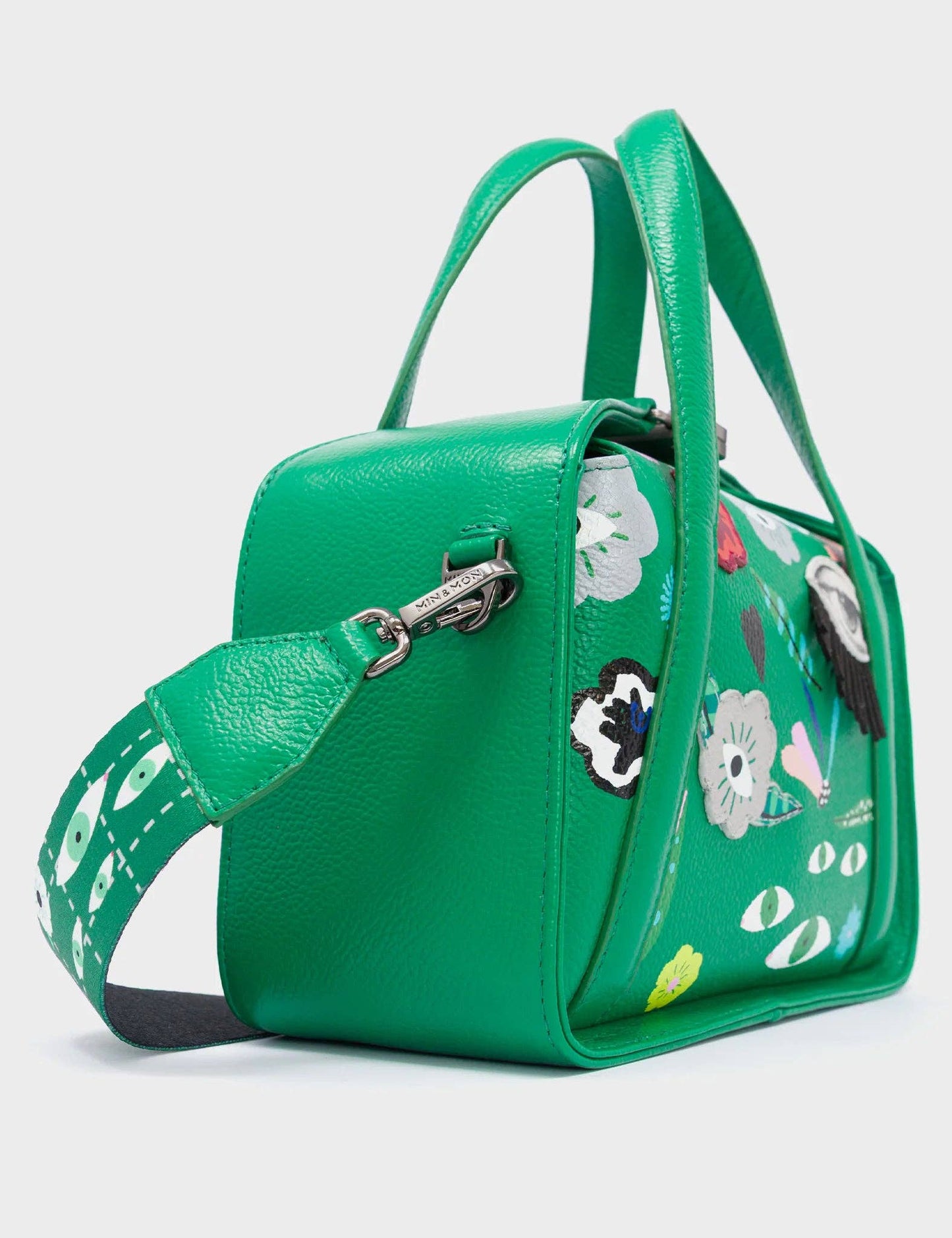 Benji Small Crossbody Irish Green Leather Bag - Floralia Design