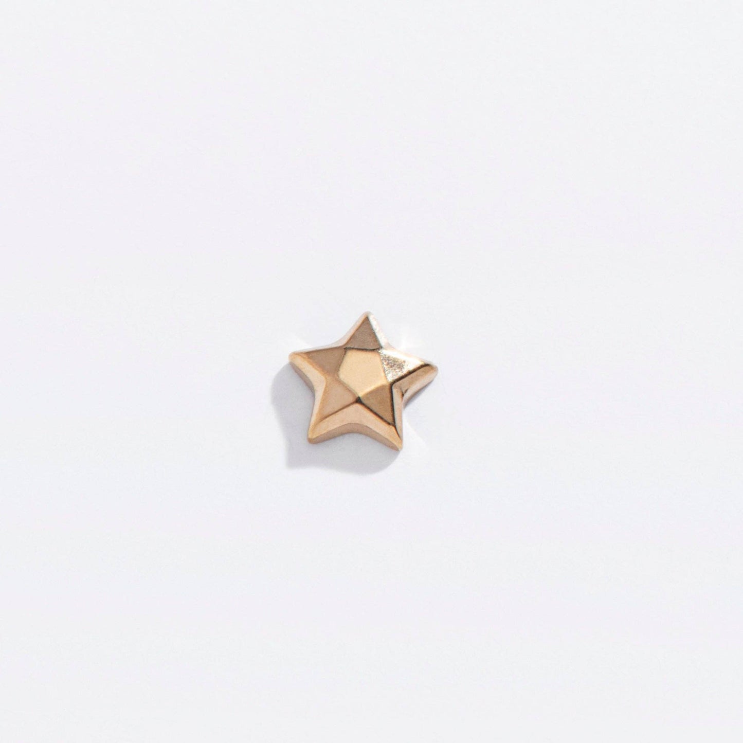 14k Gold PVD or Titanium Faceted Star Flat Back Studs
