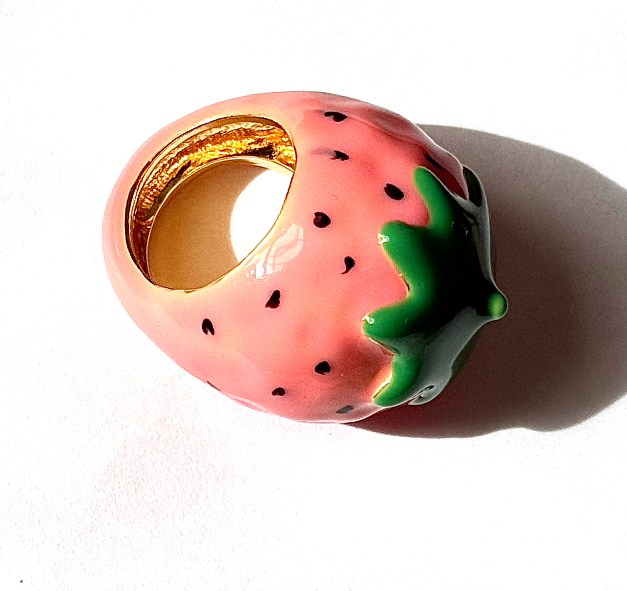 Fruit Basket Ring- Large Dome Fruit Rings- Enamel Hand Made