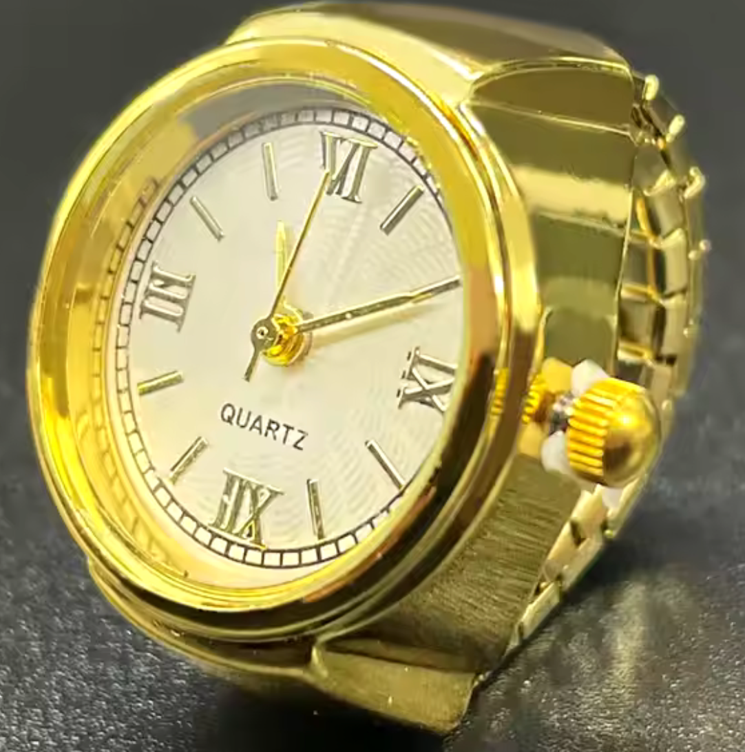 Watch Ring- Stainless Steel- Quartz Stretch Ring- Gift Box